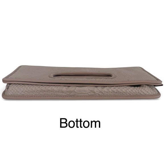 Coach Blush Python Embossed Leather Fold Over Clutch 11x6
